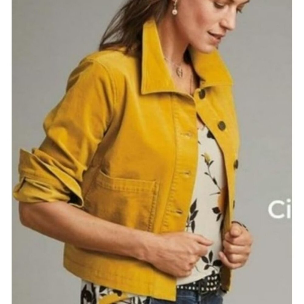 Cabi 3909 Citizen Jacket Fall S Mustard Yellow Corduroy Button Front Womens Casu